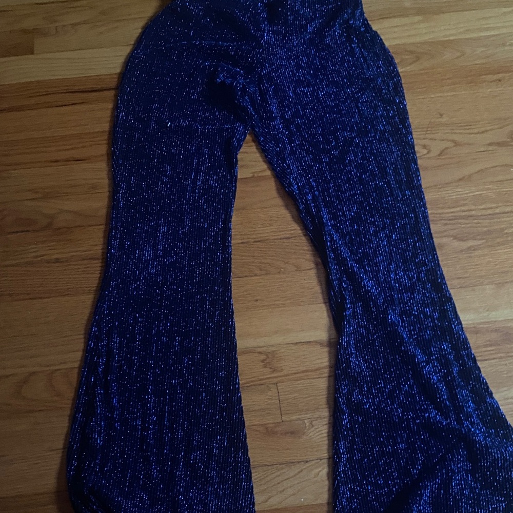 Elegant Blue Shimmer Women's Pants